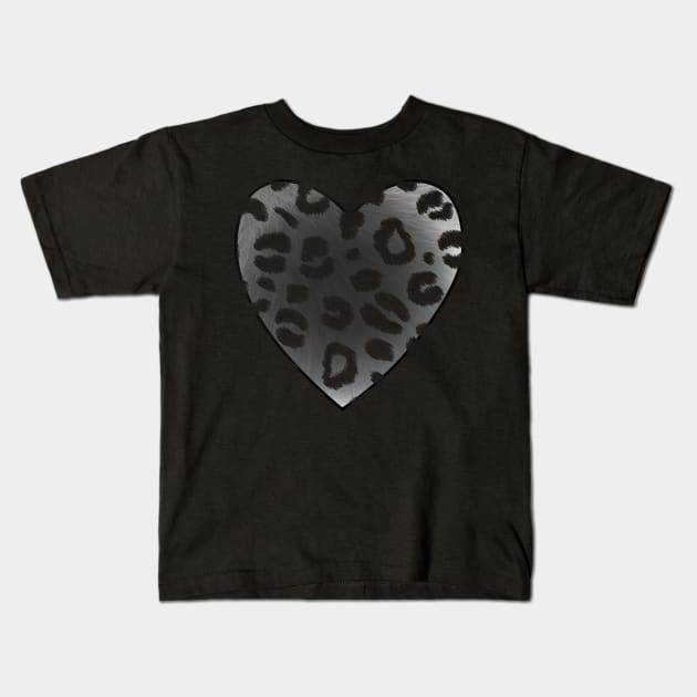 Leopard Heart Casual 90s Fashion Trend Kids T-Shirt by artist369